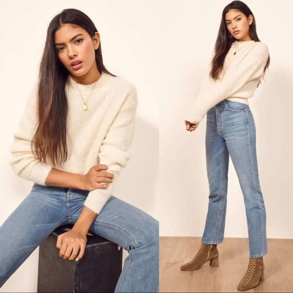 Reformation Finn Sweater in Ivory